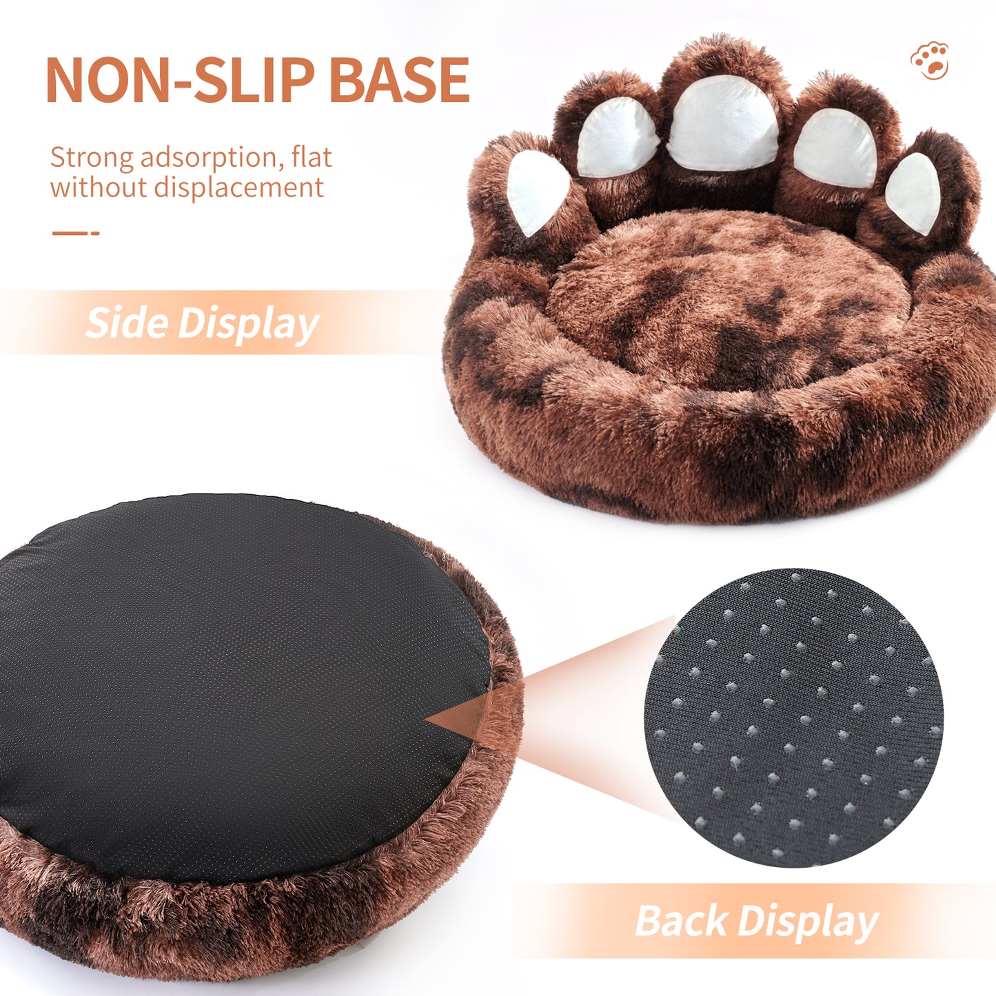 Thickened Warm Kennel For Pets With Bear Paw Shape House - Teddy Kennel With Removable Washable Cat Fluffy Dog Bed Mat For Deep Sleeping - Keeping Warm