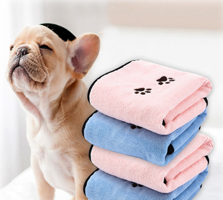 Solid Color Printed Microfiber Pet Towel