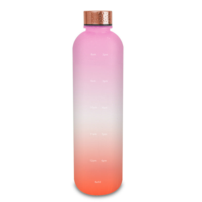 Plastic Water Bottle Frosted Gradient Sports Handle