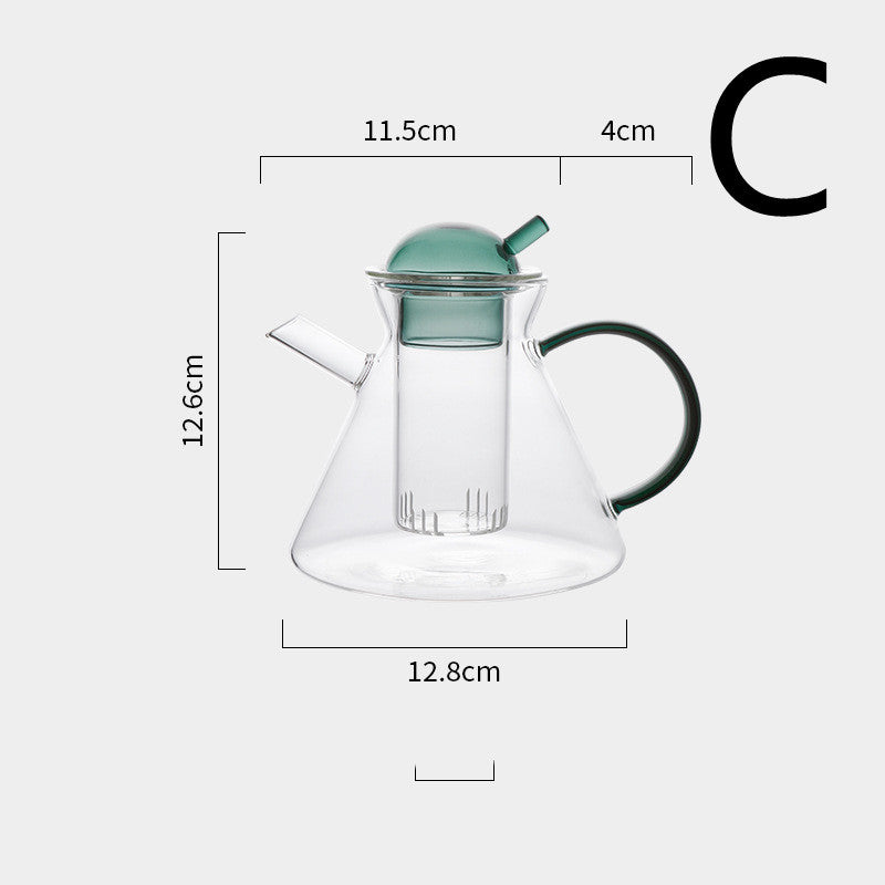 Creative High Temperature Resistant Glass Retro Teapot Set