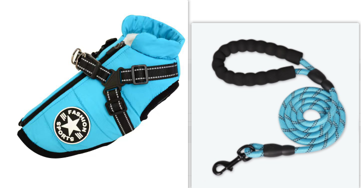 Waterproof Dog Clothes Winter Dog Coat With Harness Warm Pet Clothing Big Dog Jacket Chihuahua Labrador Coat Costume