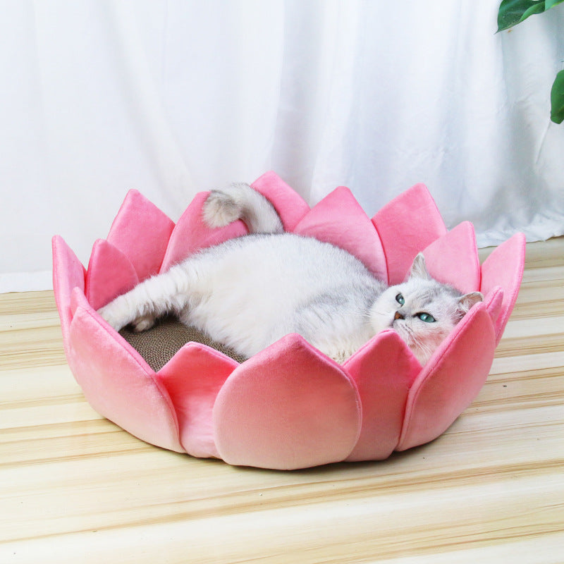 Pet Cool Nest Lotus Shape Round